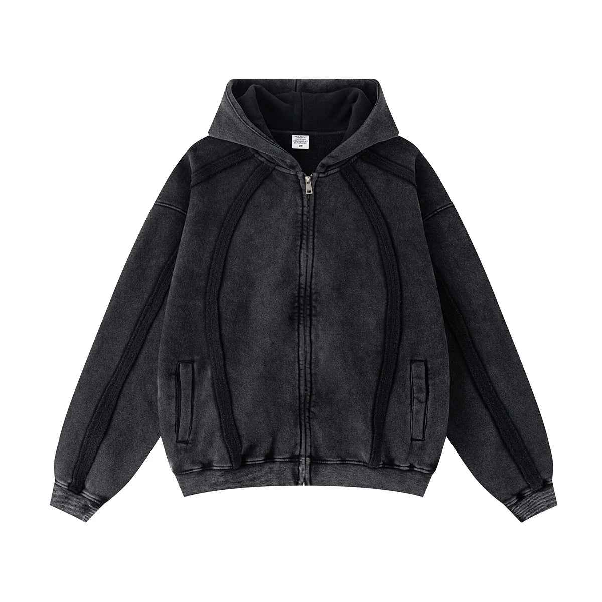 Vintage Retro Fleece Zip-Up Sweatshirt