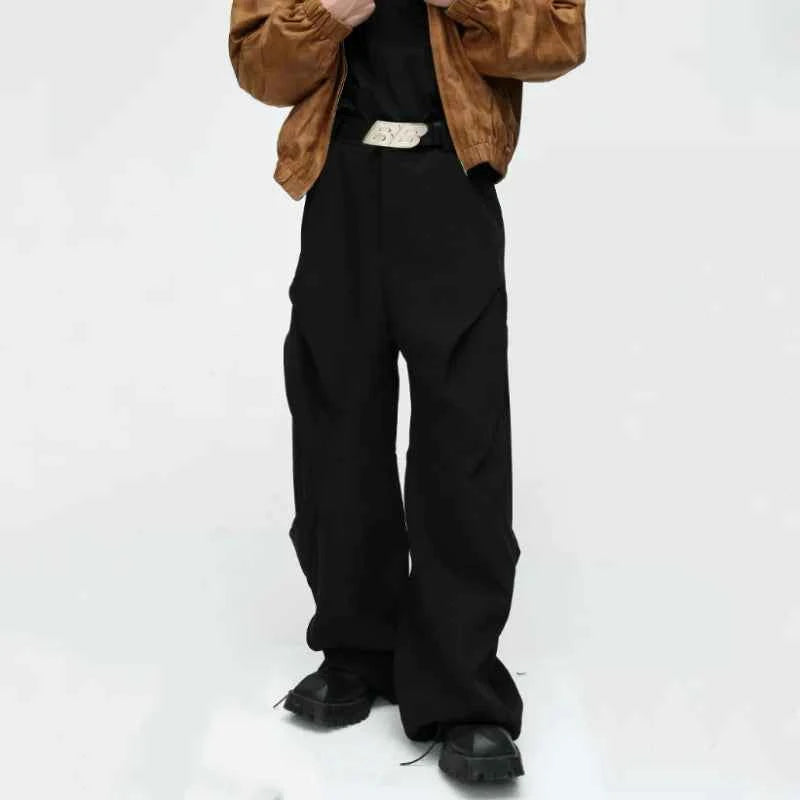 Diamond Patchwork Pleated Casual Pants