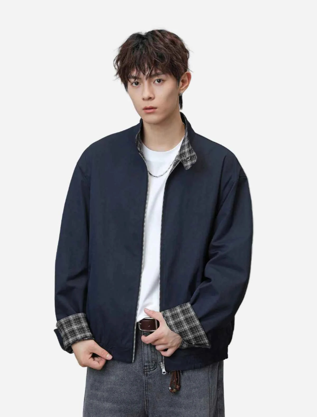 Versatile Reversible Plaid Harrington Jacket