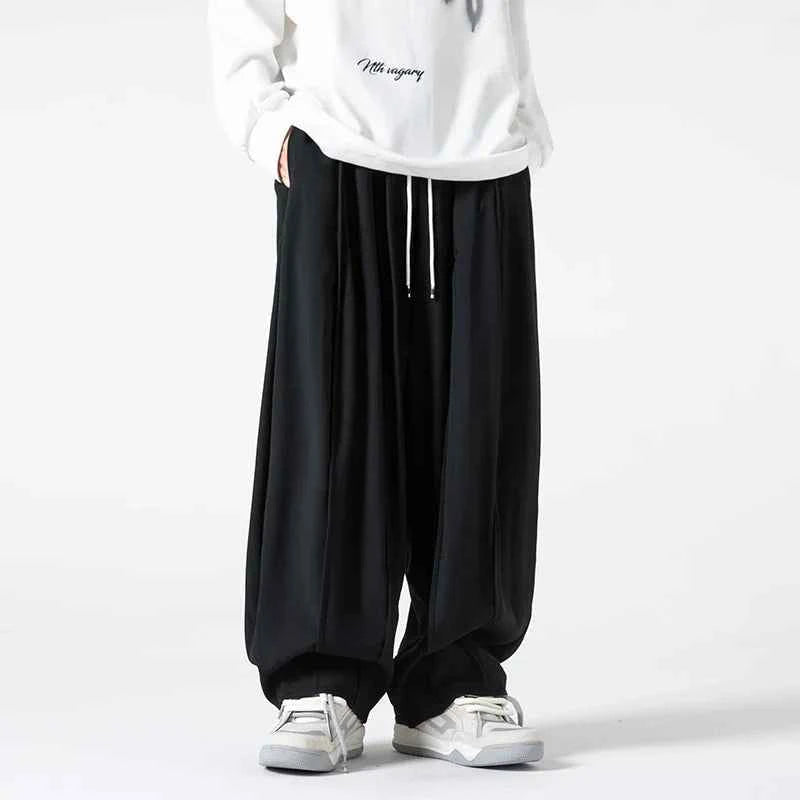 Fashionable High Waist Wide Leg Solid Color Jogger