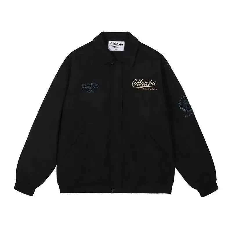 American Style Retro Racing Lapel Hip Hop Jacket