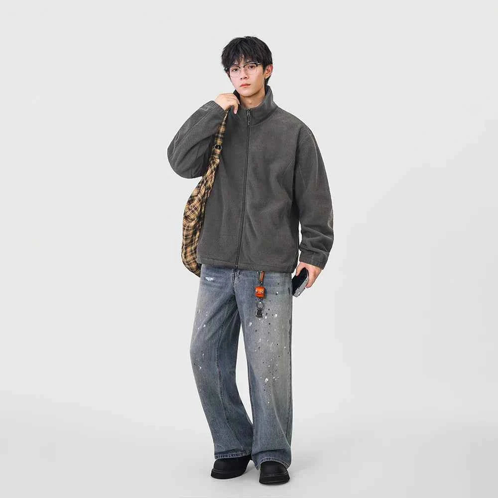Warm Comfortable Casual Full Zip Fleece Jacket