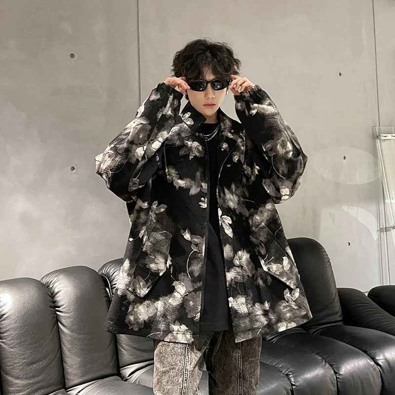 Streetwear Premium Textured Printed Zipper Jacket
