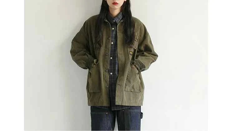 Military Army Retro Denim Jacket