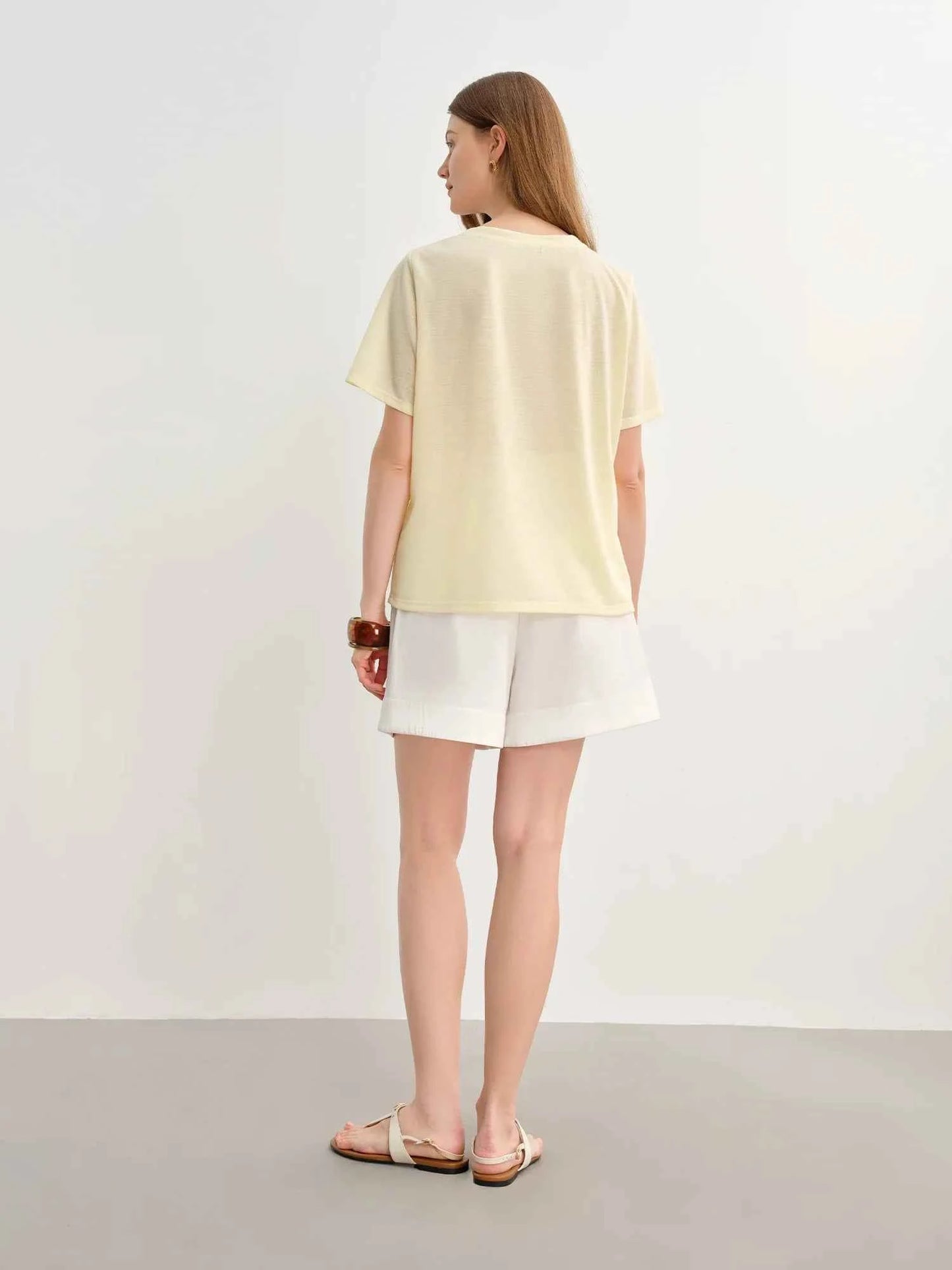 Breathable Botanical Print Curve Sculpting T-Shirt