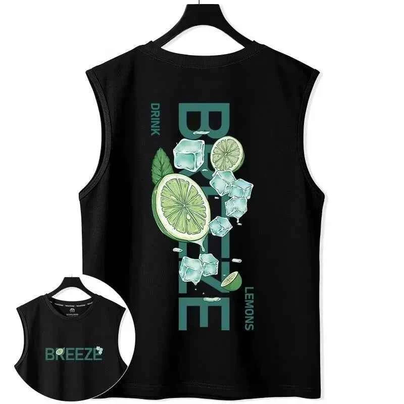 Lemon Graphic Print Sleeveless Tank T-Shirt