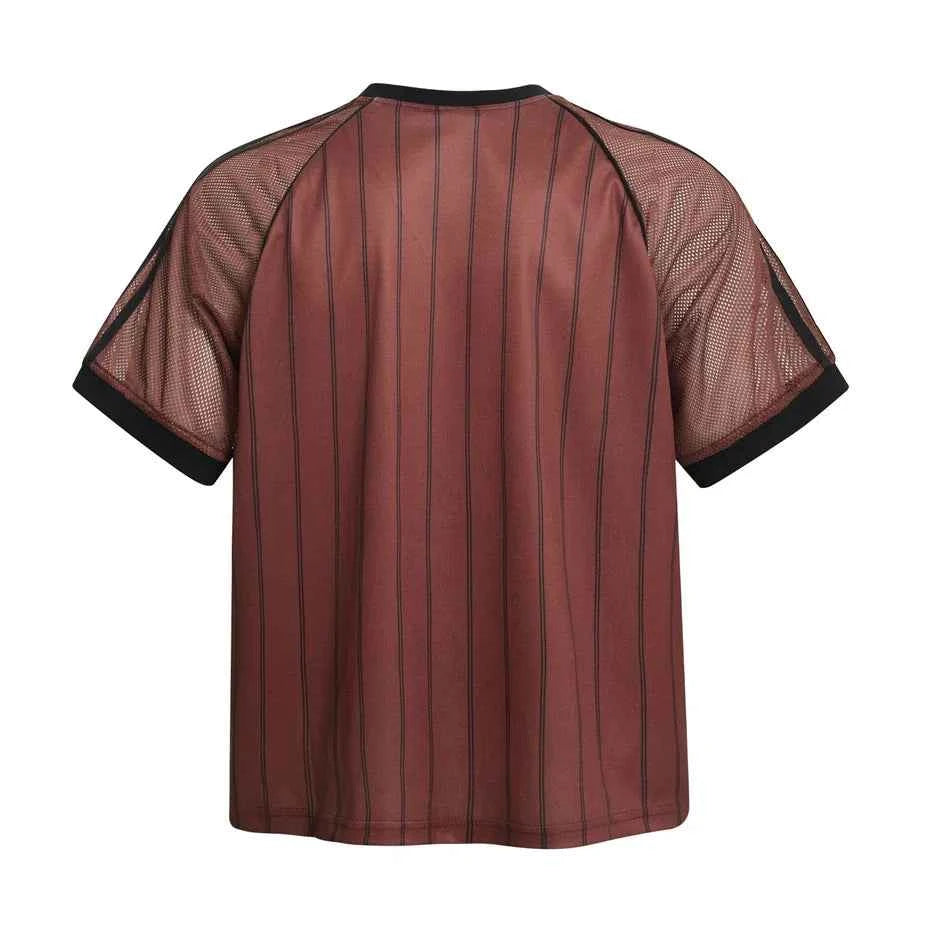 Elevated Streetwear Striped Graphic Print Sport T-Shirt