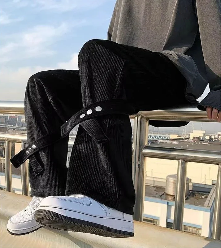 Streetwear Japanese Style Corduroy Cargo Pants - Luxuryurbanwear