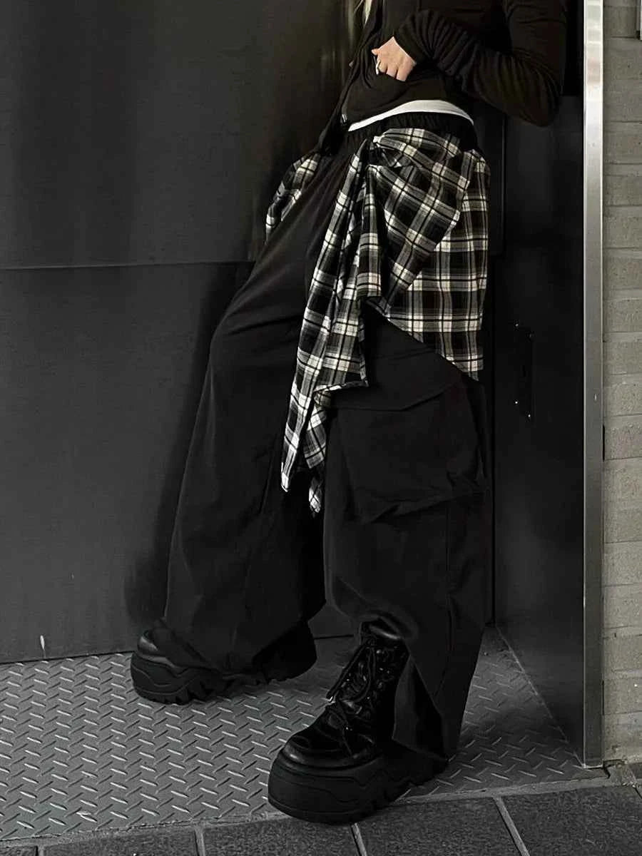 Streetwear Plaid Coverups Jazz Skater Cargo Pants