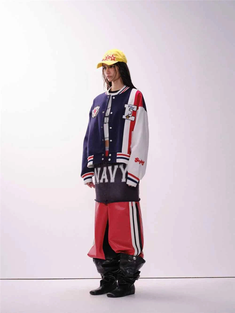 Y2K Embroidered Patchwork Baseball Varsity Jacket