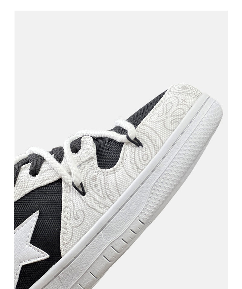 Swoop Black and White Sneakers - High-Contrast Luxury Tech Trainers | LuxuryUrbanwear