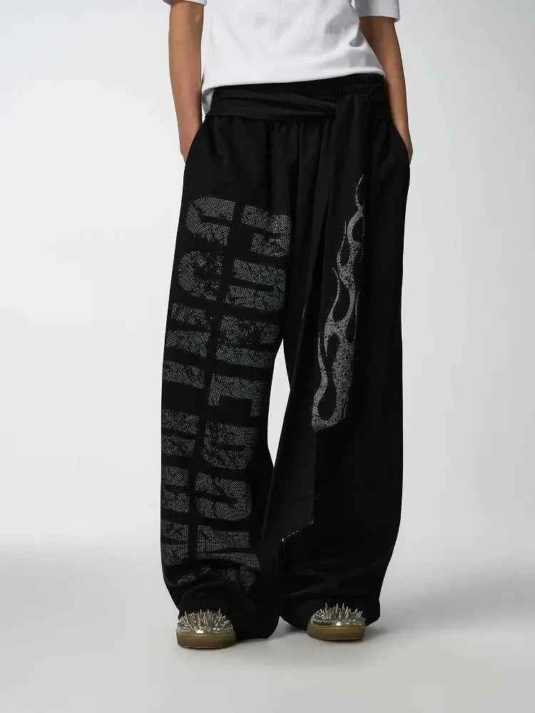 Flame Streamer Loose Cool Sweatpants
