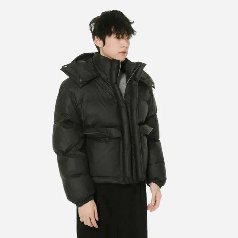 Y2K Korean Solid Color Warm Puffer Jacket