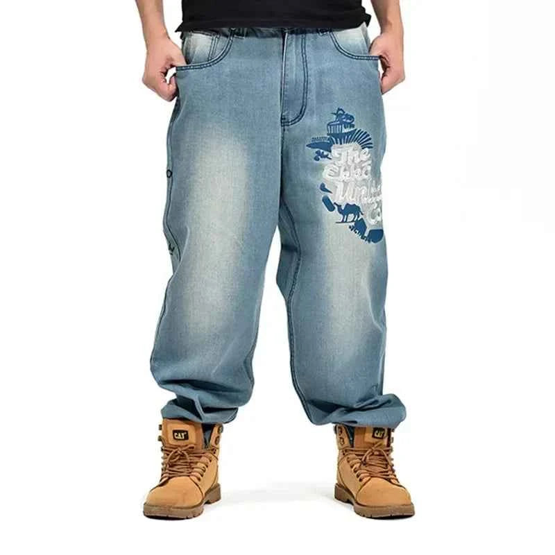 Men's High Waist Baggy Skateboard Jeans