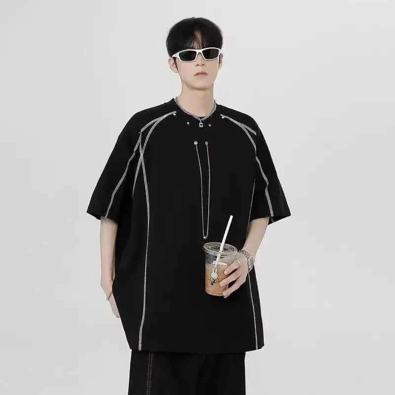 Streetwear Breathable American Black Short Sleeve T-Shirt