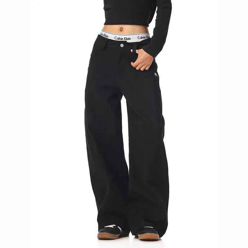 Y2K Japanese Style Embroidery Boyfriend Jeans