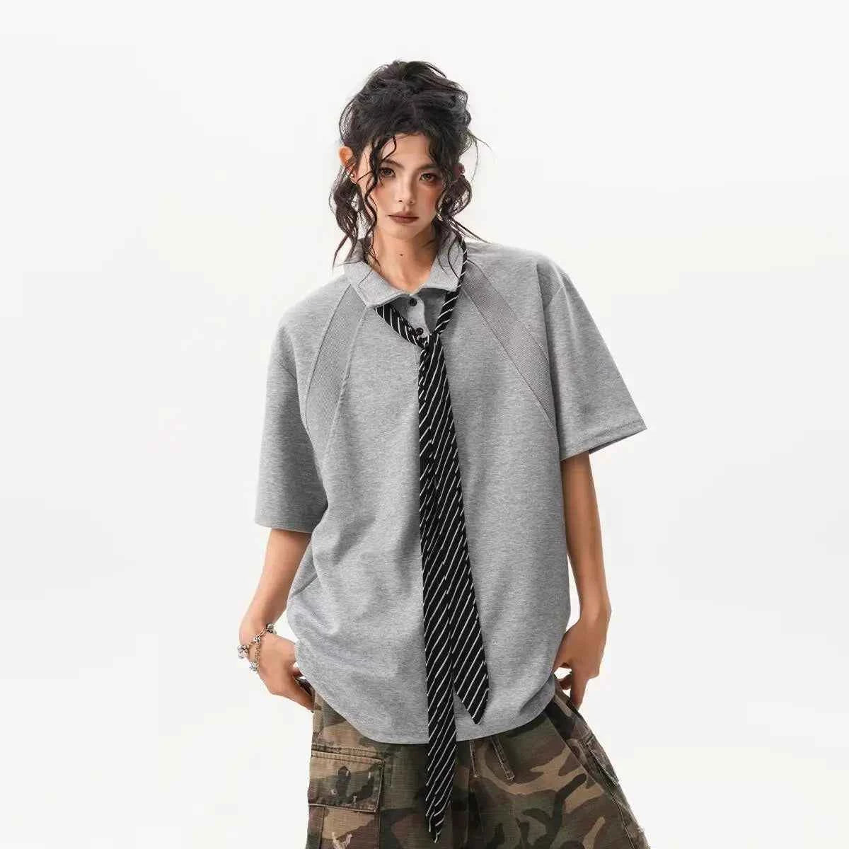 American Heavy Patchwork Polo T-Shirt