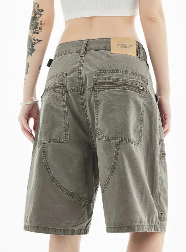 Streetwear Vintage Japanese Style Baggy Denim Short - Luxuryurbanwear