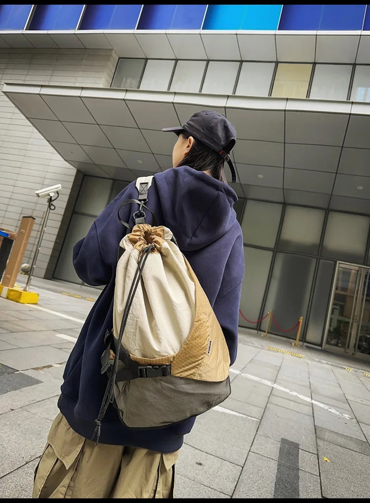 Two Tone Drawstring Backpack