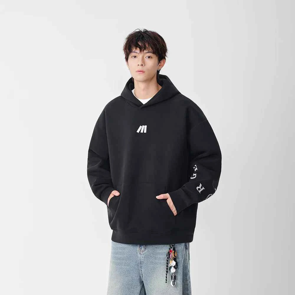 Warm Embroidered Hip Hop Logo Hoodie