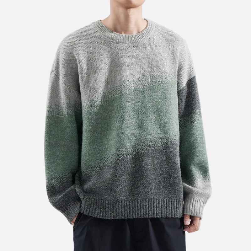 Stylish Screw Thread Round Neck Knitted Sweater