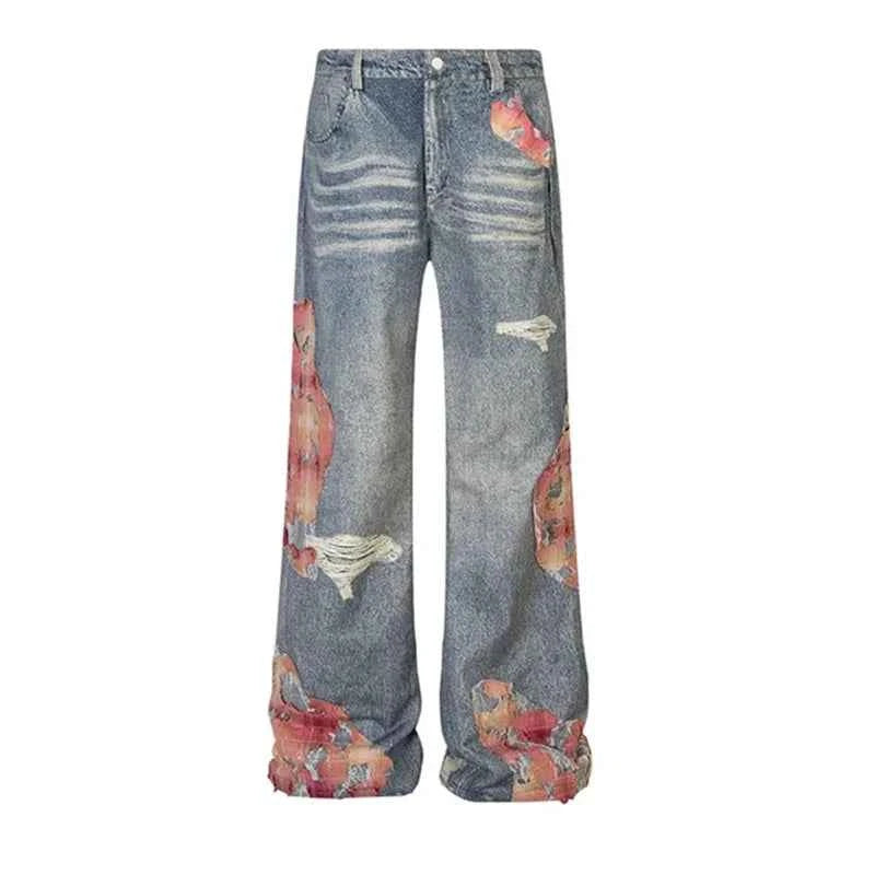 Women Cool Vintage Ripped Hollow Out Tassels Jeans