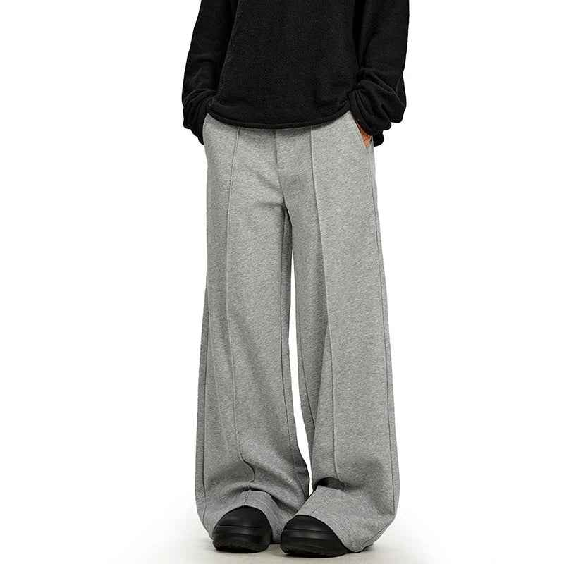 American Style Simple Solid Color Wide Leg Sweatpants