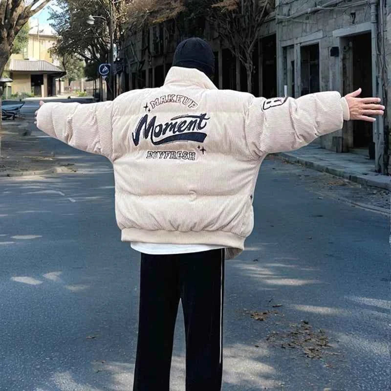 Trendy Streetwear Corduroy Padded Puffer Jacket