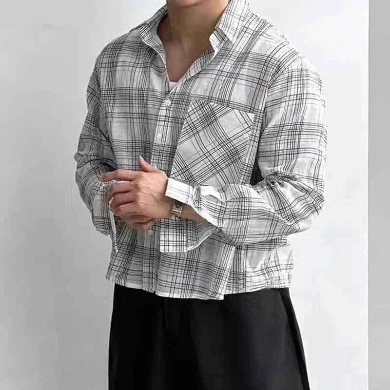 Men Casual Plaid Oversize Long Sleeve Shirt