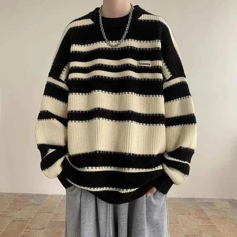 Y2K Striped Knitted Hip Hop Sweater