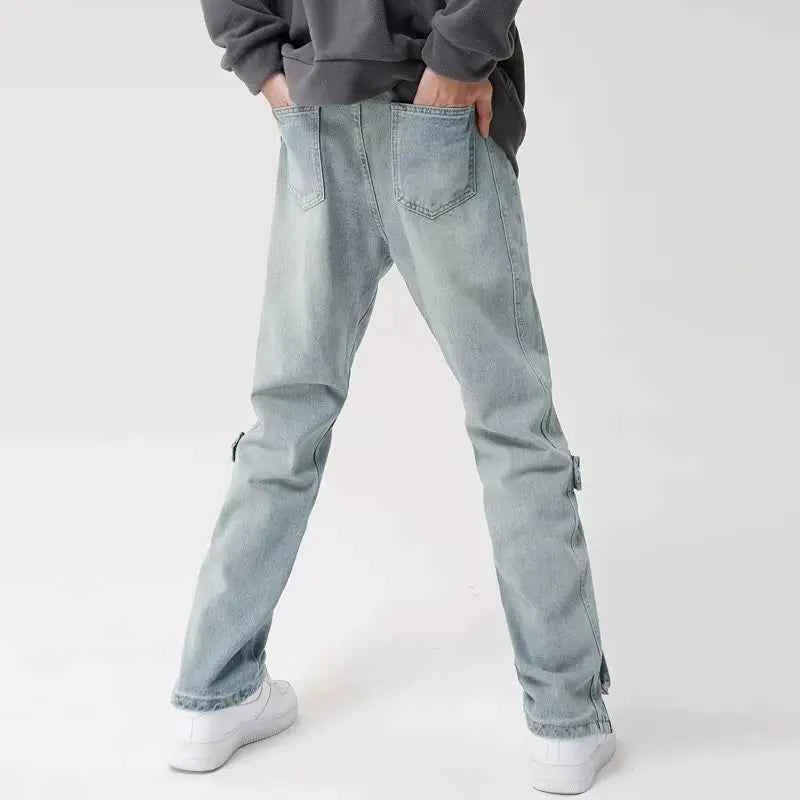Y2K Streetwear Vintage Cyber Blue Baggy Jeans