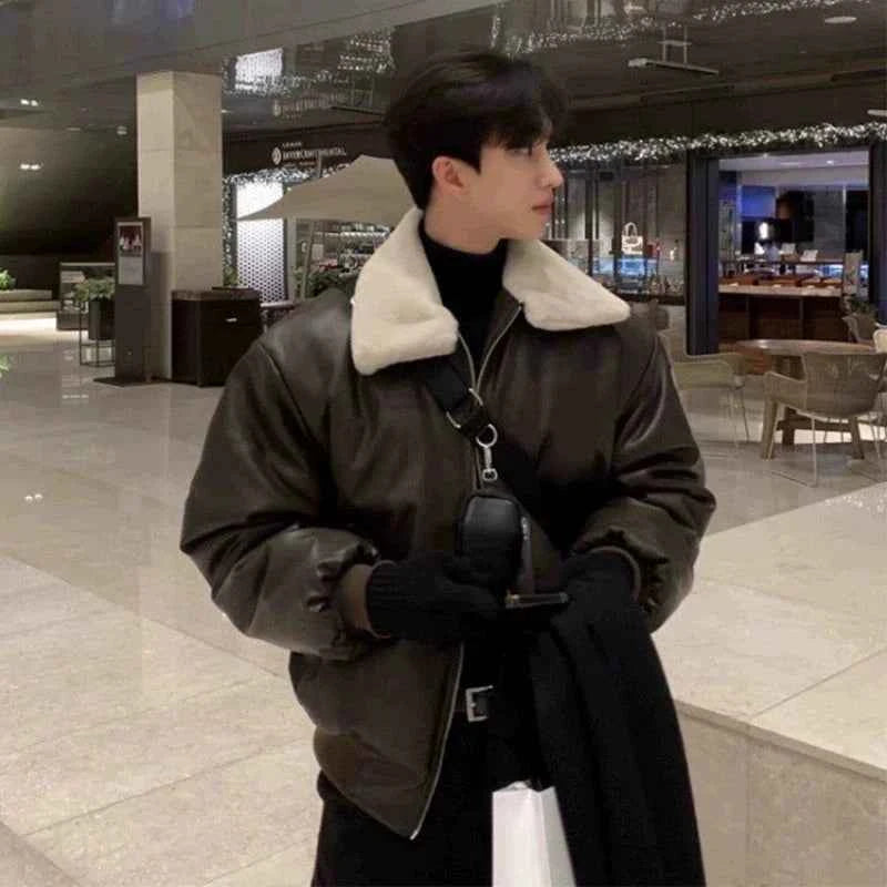 Men's Warm Thick Winter Leather Jacket