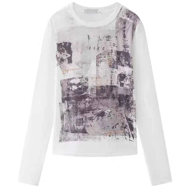 Y2K Korean Graphic Print T-Shirt
