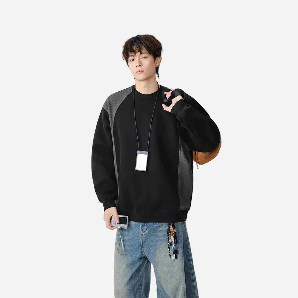 Contrast Color Raglan Crew Neck Sweatshirt