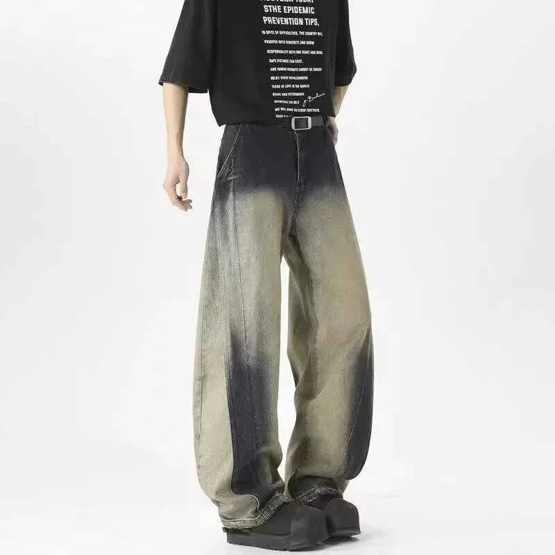 Distressed Vintage Washed Gradient Jeans