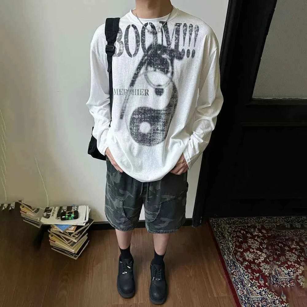 Chic Chinese Style Graphic Print Long Sleeve T-Shirt