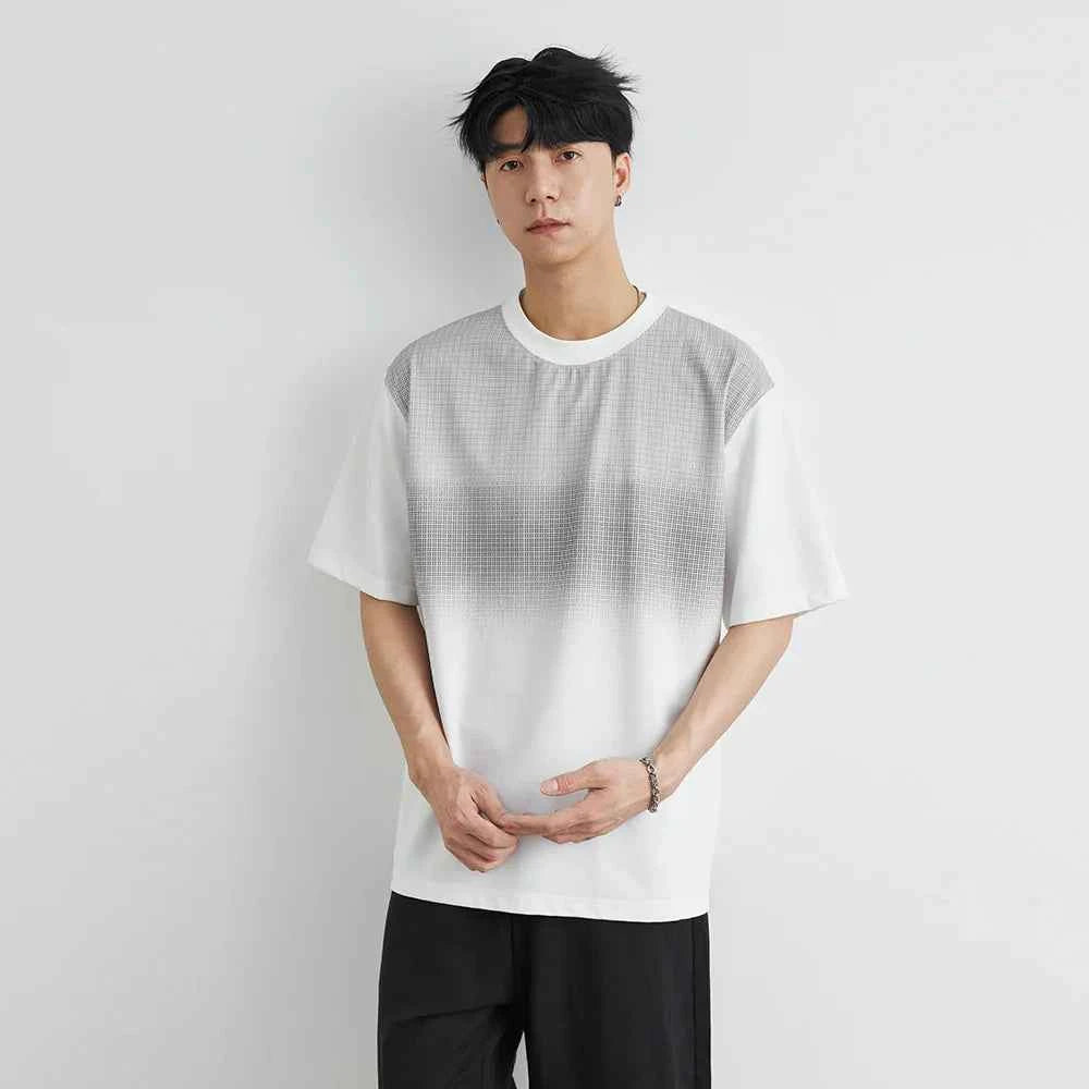 Men's Cool Gradient Color Loose Fit Short T-Shirt