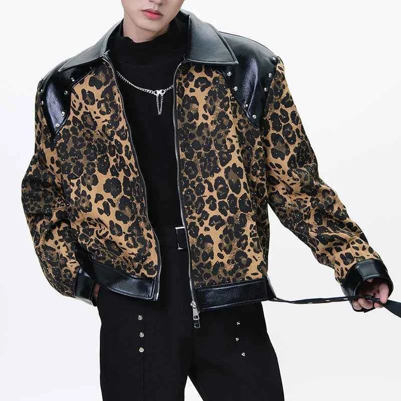 Figure-Flattering Leopard Print Lapel Jacket