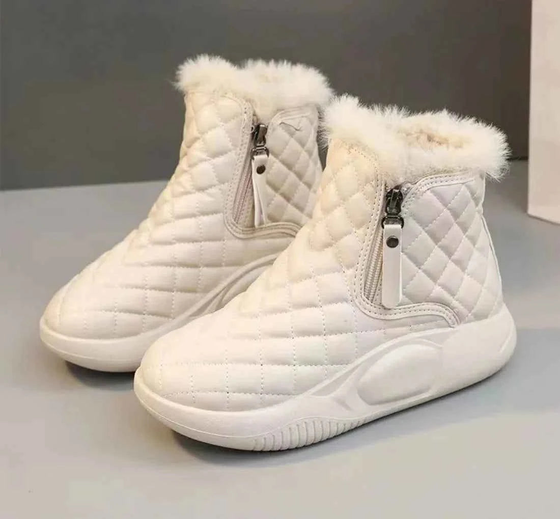 Chunky Winter Quilted Snow Zipper Boot