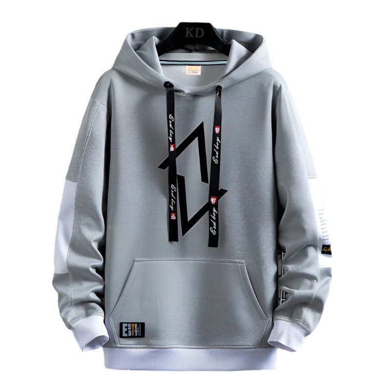 Gridline Contrast Hoodie
