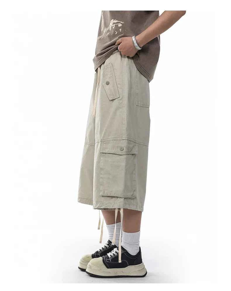 Streetwear Loose Fit Cargo Wide Leg Jorts