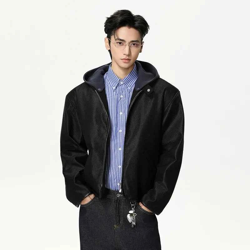 Patchwork High-Quality Hooded Zipper Jacket