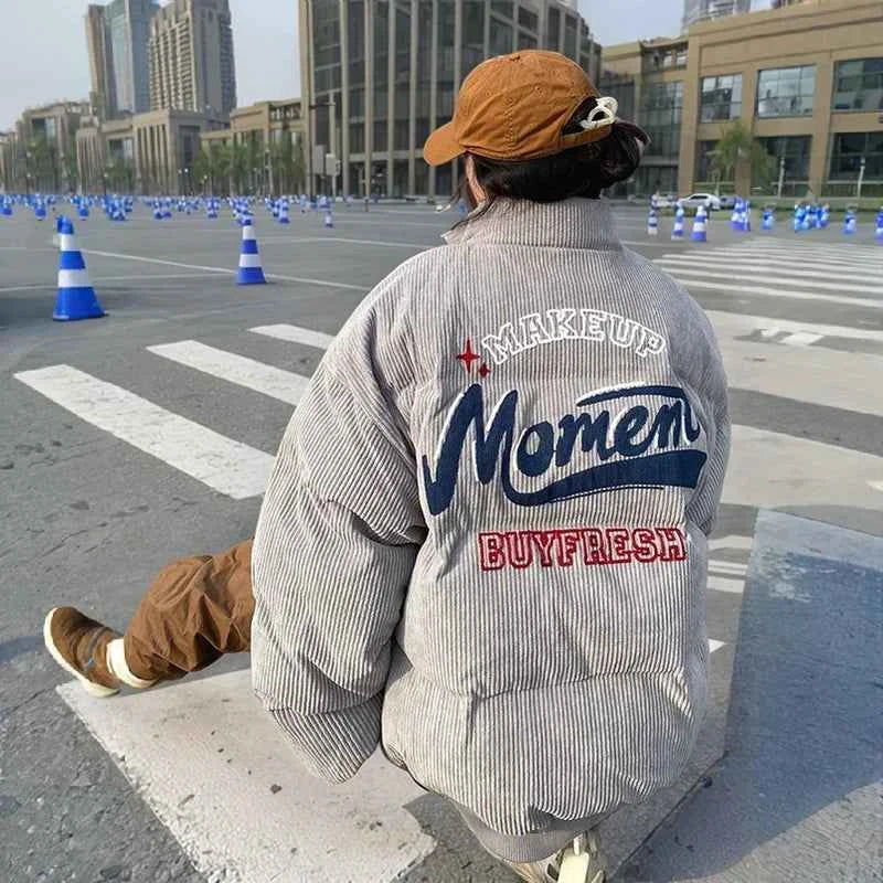 Trendy Streetwear Corduroy Padded Puffer Jacket