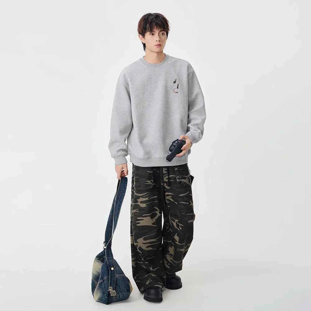 Y2K Abstract Pattern Crew Neck Sweatshirt