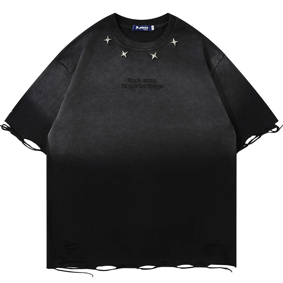 Streetwear Metal Star Oversized Tshirt
