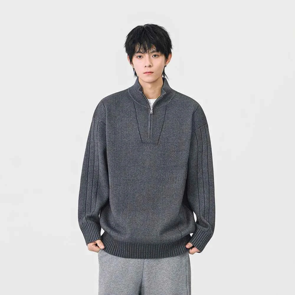 Cozy Trendy Ribbed Mock Neck Sweater