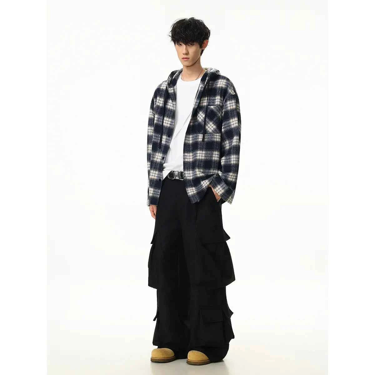 Signature Plaid Thick Casual Hooded Vintage Shirt