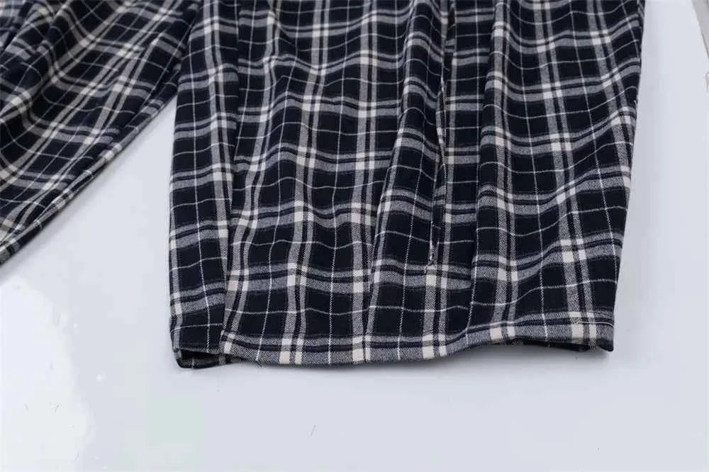 Trendy Streetwear Plaid Casual with Letter Pants