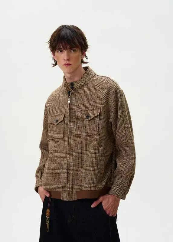 Checkered Brown American High Street Jacket