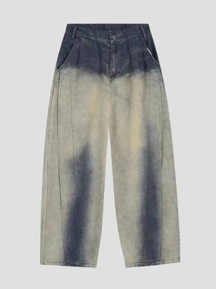 Distressed Vintage Washed Gradient Jeans